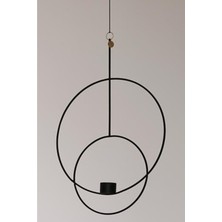 Dairesel Siyah Tekli Sarkıt Mumluk, Şık ve Modern Aydınlatma Seçeneği