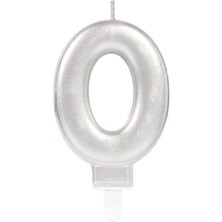 0 Rakam Mum Gümüş Renk