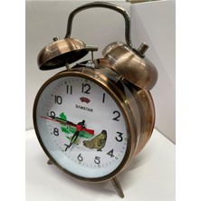 Şık Metal Masa Saati, Bakır Tonunda, Tavuğu Andıran Tasarım, Dekoratif Ürün