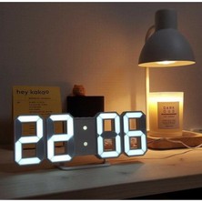 3D Dijital Işıklı Saat: Duvar ve Masa Seçenekleri, Adaptörlü, Şık ve Modern Tasarım