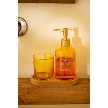 Rakle Vina Ahşap Standlı Banyo Seti Amber 420 cc