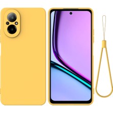 Digital Computer Home Realme 12 Lite 4g Kılıf Sıvı Silikon Çizilmez Telefon Kılıfı El Kayışı Ile-Sarı (Yurt Dışından)