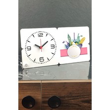 Şık Ahşap Masa Saati, Beyaz, Zarif Tasarım, Ofis ve Ev Dekoru Için