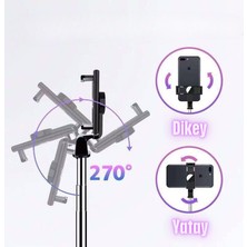 Selfie Çubuğu Tripod Siyah Kumandalı Bluetoothlu TP-1020