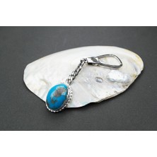 Firuze Taşlı Gümüş Anahtarlık