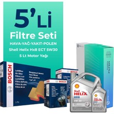 Bosch Honda Civic 1.6 Dizel Filtre Bakım Seti Shell Motor Yağlı (2013-2019) 5 Li