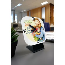 Beyaz Kare Masa Saati, Sevgi Dolu Babaya Özel Hediye, Şık ve Anlamlı Tasarım