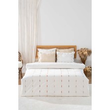 Victoria Krem Çift Kişilik Nakışlı %100 Pamuklu Nevresim Takımı 6 Parça Çeyiz Seti