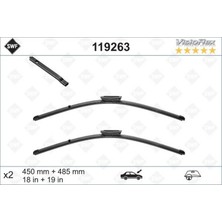 Silecek 45 48.5 X2 Flatblade Mini R55 12 R56 10 F56 13 R57 10 R58 11 R59 12 Drstr