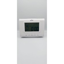 Beyaz Dijital Masa Saati, Termometre, Kronometre ve Takvim Özellikleriyle