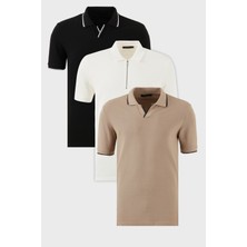 Buratti Pamuklu Regular Fit 3'lü Paket Polo Yaka T Shirt Erkek Polo Yaka T Shirt 590296415S3