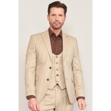 Kagi Vizon Erkek Pamuk Polyester Parma Yelekli Takım