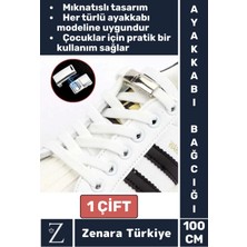Tüm Yaşlar Için Şık Klipsli Manyetik Lastikli Pratik Mıknatıslı Çocuk Ayakkabı Bağcığı 100 Cm-1 Çift