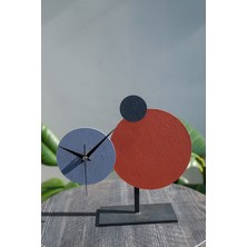 Muyika Metal Masa Saati, Kiremit-Mavi-Antrasit, 26X25CM
