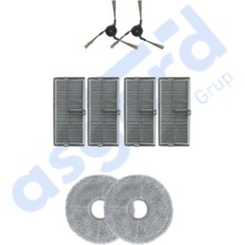 Dreame X40 MASTER-X40 ULTRA-L40 Ultra Uyumlu 2 Yan Fırça 4 Filtre 2 Mop