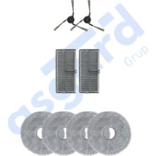 Dreame X40 MASTER-X40 ULTRA-L40 Ultra Uyumlu 2 Yan Fırça 2 Filtre 4 Mop