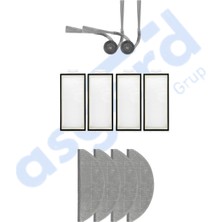 Asgard Grup ROBOROCK S8 PRO/S8 PRO+ Uyumlu  2 Yan Fırça 4 Filtre 4 Mop