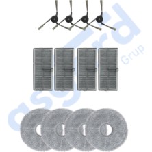 Dreame X40 MASTER-X40 ULTRA-L40 Ultra Uyumlu 4 Yan Fırça 4 Filtre 4 Mop