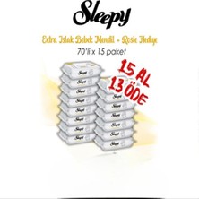 Sleepy 70'li 15 Al 13 Öde Extra Islak Bebek Havlusu ve Rosıe