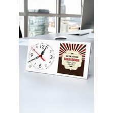 Baba Için Şık Masa Saati, Beyaz Renk, Zarif Tasarım, Özel Hediye Seçeneği