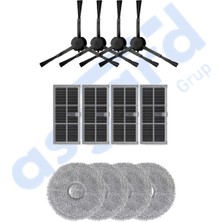 Asgard Grup Dreame D20 ULTRA-X30 PRO-L10S PRO ULTRA-X30 ULTRA Uyumlu 4 Yan Fırça 4 Filtre 4 Mop