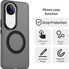 Digital Computer Home Vivo V50 5g Kılıf Magsafe Anti Drop Hibrit Telefon Arka Kapağı ile Uyumlu-Siyah (Yurt Dışından)