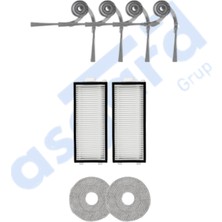 Roborock Saros Z70 Uyumlu 4 Yan Fırça 2 Filtre 2 Mop