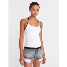 21094 Çift Görünümlü Bağcıklı Top-Beyaz