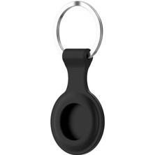 CoverZone Airtag Anahtarlıklı Silikon Kılıf A010 Darbeye Dayanıklı Kaybolmaya Karşı Tam Koruma Kolay Tak Çıkar Apple Airtag ile Uyumlu Koruyucu Anahtarlık Siyah