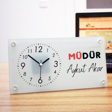 Kişiye Özel Masa Üstü Cam Saat, Şık ve Modern Dekoratif Saat