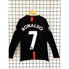 M.united Ronaldo 2008 Deplasman Şampiyonlar Ligi Logolu Uzun Kol Forması