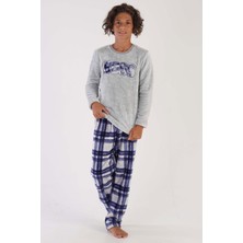 Erkek Çocuk Uzun Kol Welsoft Gri Pijama Takım C8T7N0O303
