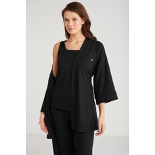 Kadın 3 Lü Siyah Pijama Takım C2T1N7O9