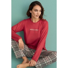 Kadın Uzun Kol Thermal Kırmızı Pijama Takım C1T4N1O02-14