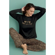 Kadın Uzun Kol Sandy Siyah Pijama Takım C1T9N1O02-16