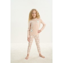 Kız Çocuk Uzun Kol Pudra Pijama Takım C1T0N7O8
