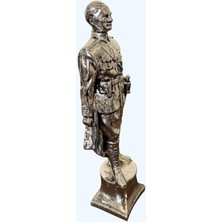 Atatürk Büstü Heykel Biblo 34 cm Gümüş Renk