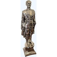 Atatürk Büstü Heykel Biblo 34 cm Gümüş Renk