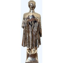 Atatürk Büstü Heykel Biblo 34 cm Gümüş Renk