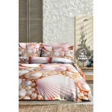 %100 Pamuk Ranforce Çeyizlik Luxury 5d Dijital Çift Kişilik Nevresim Takımı Pearls And Shells