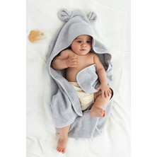 İrya Tiny Bear Organik Pamuk Bebek Kundak Gri 75X75