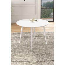 Adel Serisi 90X90 Beyaz Mdf Mutfak Masa Takımı 4 Adet Sandalye