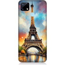 Realme C17 Uyumlu Gün Batımı Eyfel Büyüsü  Desenli Silikon Kılıf