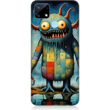Realme 12 Uyumlu Tuhaf Canavar Gülümsemesi  Desenli Silikon Kılıf