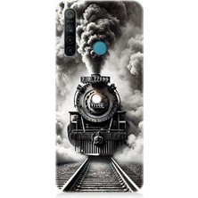 Realme 5i Uyumlu Buharlı Trenin Güç Yolu  Desenli Silikon Kılıf