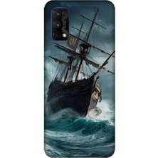 Realme 7 Pro Uyumlu Fırtınada Eski Gemi  Desenli Silikon Kılıf