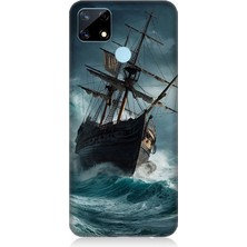 Realme C17 Uyumlu Fırtınada Eski Gemi  Desenli Silikon Kılıf