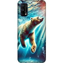Realme 7 Pro Uyumlu Suda Dans Eden Ayı  Desenli Silikon Kılıf