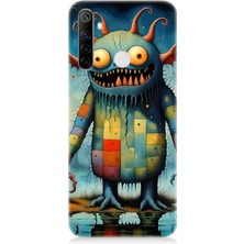 Realme 6i Uyumlu Tuhaf Canavar Gülümsemesi  Desenli Silikon Kılıf