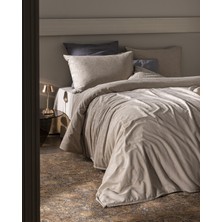 Madame Coco Maena Çift Kişilik %100 Pamuk Baskılı Parça Boya Nevresim Takımı - Bej